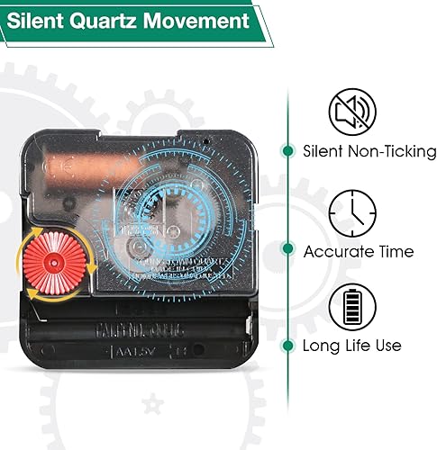 Miniatura 2 de WISKALON - Reloj de pared de cocina de 140in reloj de pared para decoración de casa de campo relojes decorativos silenciosos sin marcar reloj de