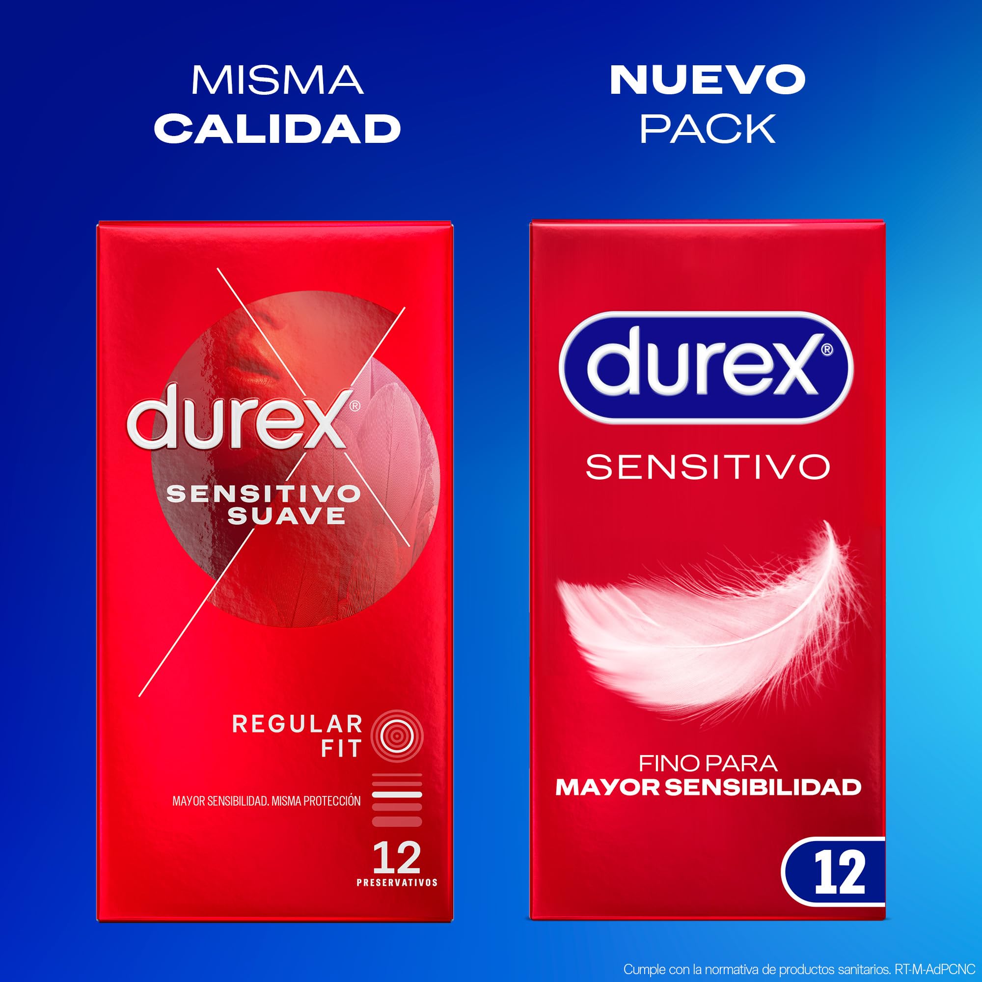 Durex Preservativos Sensitivo Suave, Fino para Mayor Sensibilidad, 12 condones