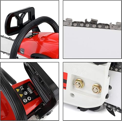 Miniatura 7 de Topteng Motosierra de 22 pulgadas de potencia de gas, 22 pulgadas, 52 cc, motosierra de gasolina, corte de madera, aserrado de gas de aluminio,