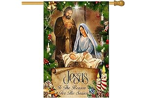 28 x 40 Burlap Christmas Flags Double Sided