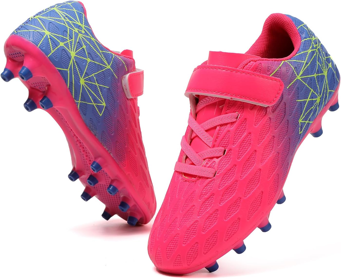 Skerxut Soccer Cleats, Kids Firm Ground Football Shoes, Boys Girls Athletic Outdoor