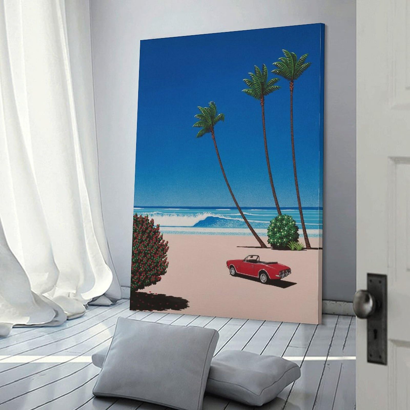 汽車　絵画　スーパー　ラジアント　パネル　ヒーターＪ-570　ＸＺ3199ＡＤＵ Amazon.co.jp: 画家永井博 夏のヤシの木と赤い車風景ポスター