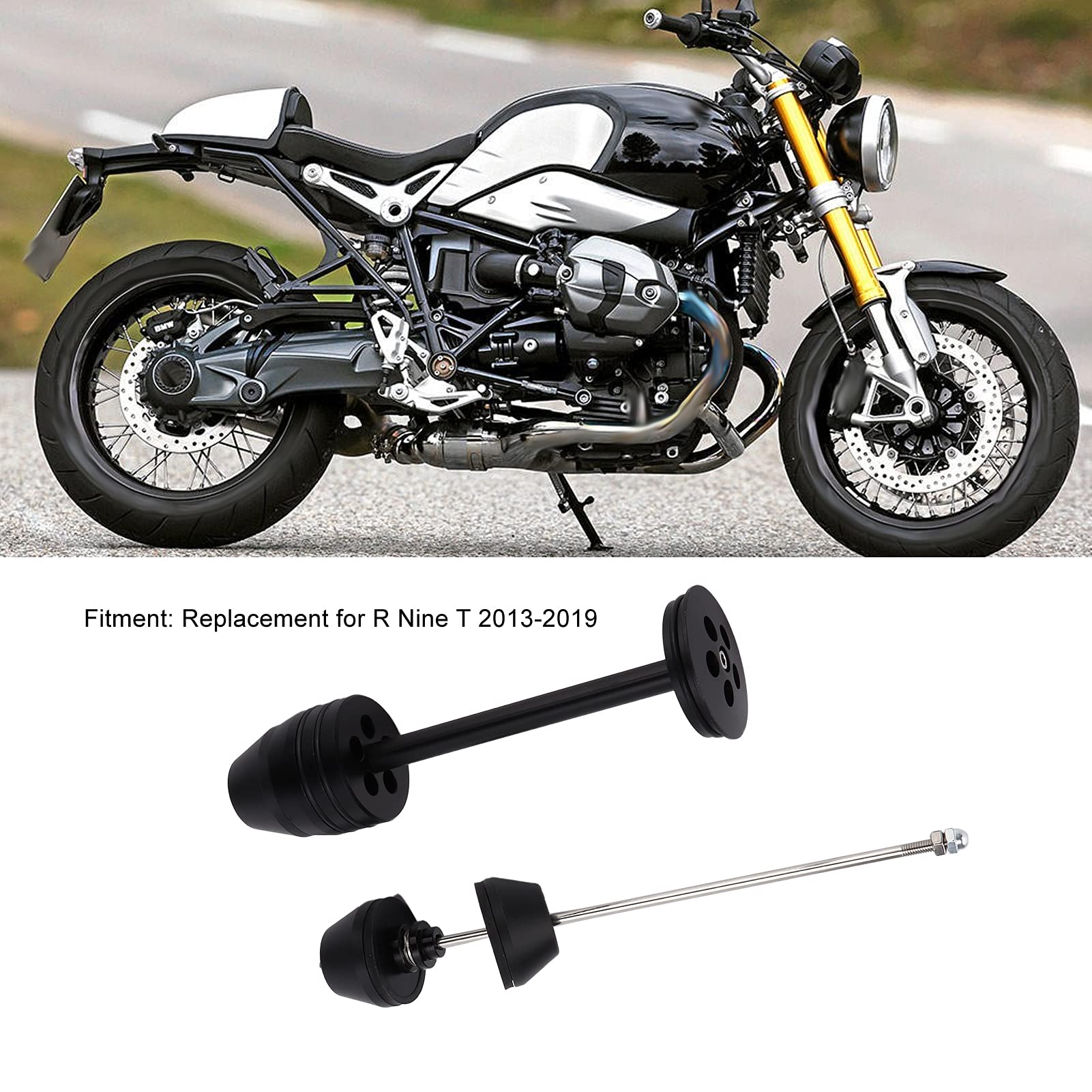 Protezione Asse Ruota, Tamponi Forcella e Slider Anteriori Posteriori Compatibile con BMW R nineT 2013-2019 per Proteggere la Moto da Urti e Cadute durante la Guida su Strada