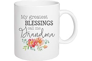 Greatest Blessings Call Me Grandma Floral Pink Porcelain Mug