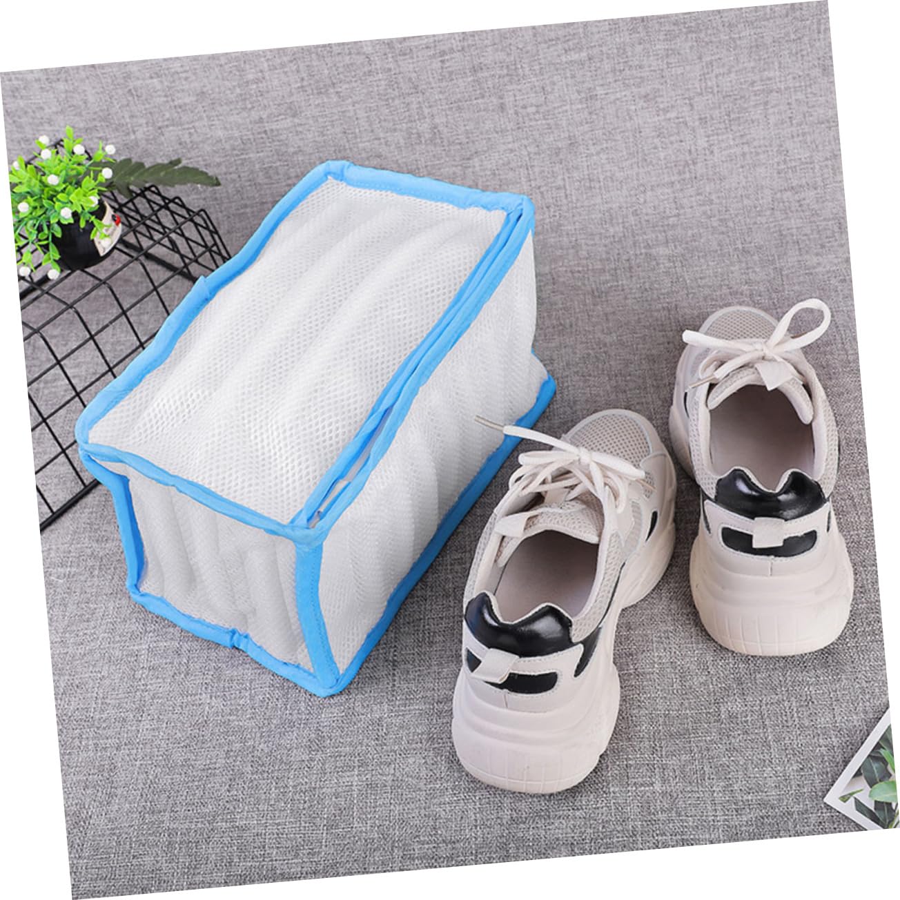 Zerodeko 3piezas Bolsa De Lavandería Para Zapatos De Malla Resistente Protección Antideformante y Cremallera Oculta Para Lavadora Previene Daños Zapatillas y Ropa