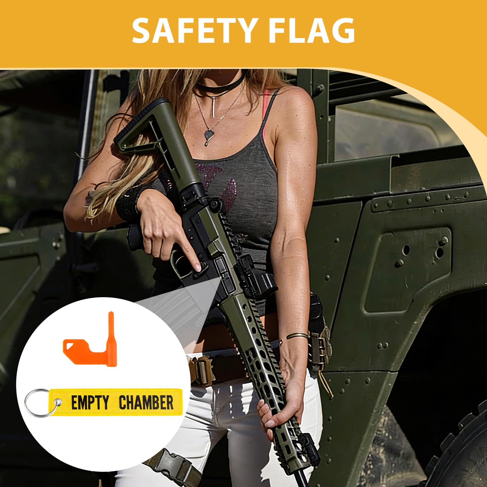 EuSupNova 5 Piezas Banderas de Seguridad para Cámara de Pistola, Universal para Cámara Vacía Compatible con Bandera de Seguridad para Rifle de Caza Pistola, Incluye 5 llaveros - 5