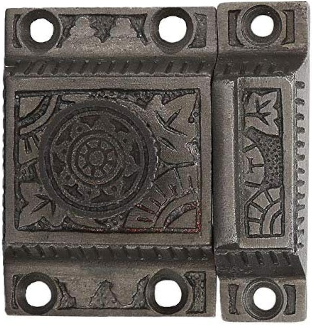 A29 Iron Cabinet Latch, Latch for Cabinet Closet Kitchen Door with Windsor Knob Design, Handmade Antique Iron Finish, Antique Latch