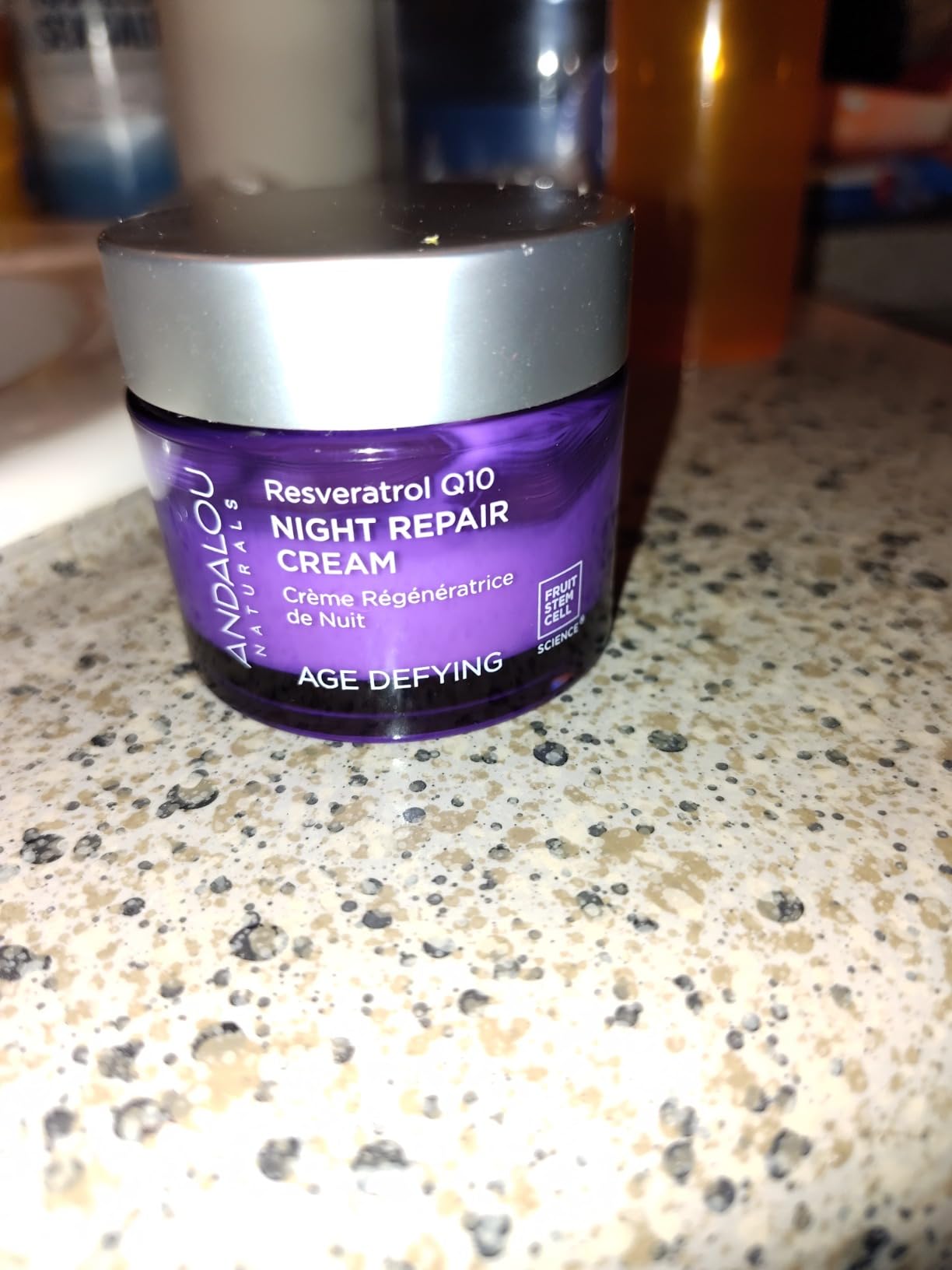 Andalou Naturals Resveratrol Q10 Night Repair Cream, For Dry Skin, Fine Lines & Wrinkles, For Softer, Smoother, Younger Looking Skin, 1.7 Ounce