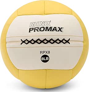 Champion Sports Rhino Promax Slam Balls, 10 lb, Soft Shell with Non-Slip Grip, Medicine Wall Exercise Ball for Weightlifting, Plyometrics, Cross Training, &amp; Home Gym Fitness