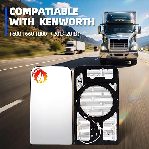 Miniatura 2 de Reemplazo de cristal de espejo superior para camiones Kenworth T600 T660 T800, Peterbilt 387, con descongelación calentada