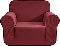 Vista 26 de CHUN YI - Funda elástica de 1 pieza para sillón grande, funda protectora suave de Jacquard con elastano, detalle de cuadros y parte inferior