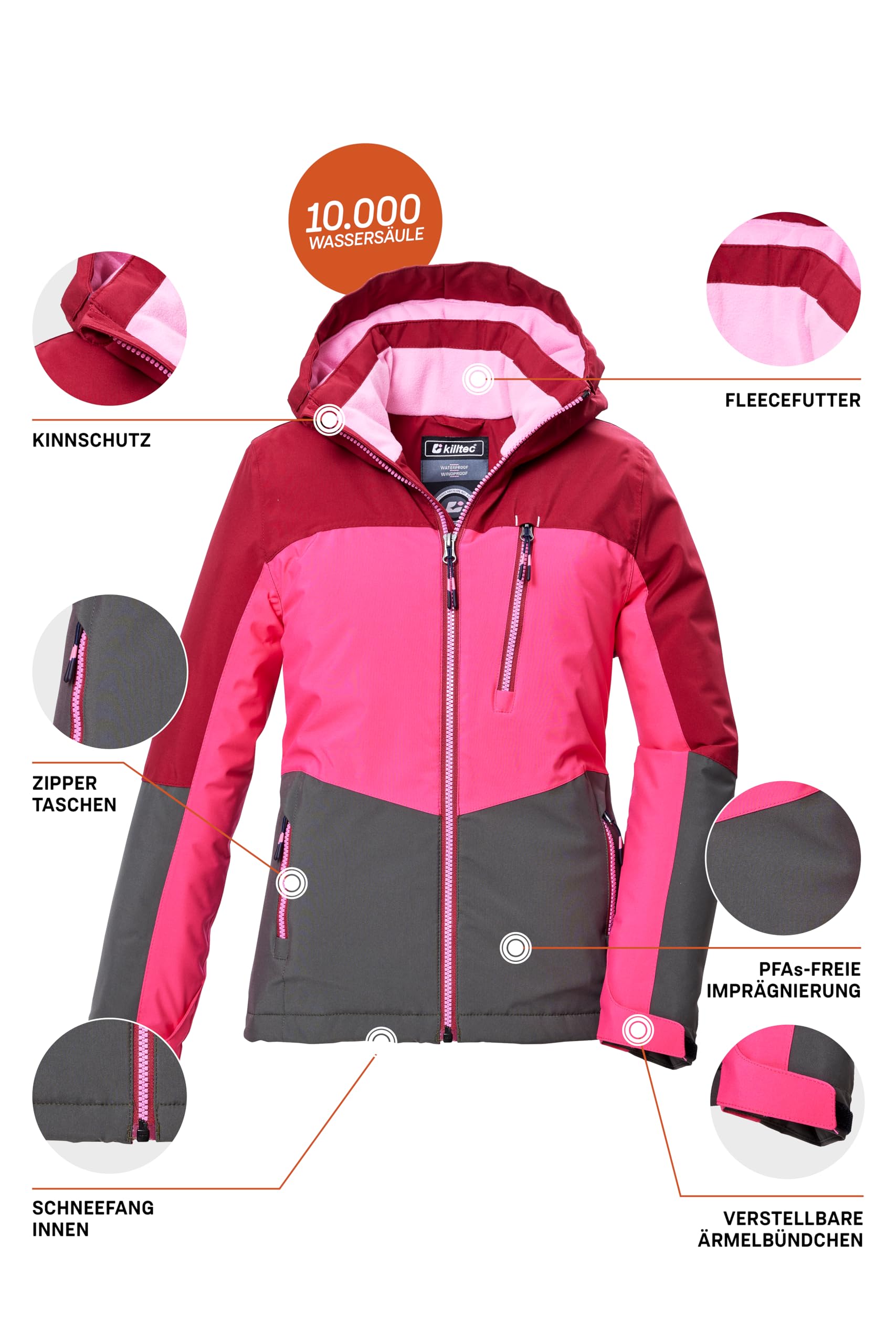 Killtec KOW 354 Mädchen Skijacke Kapuzenjacke Winterjacke blau blau