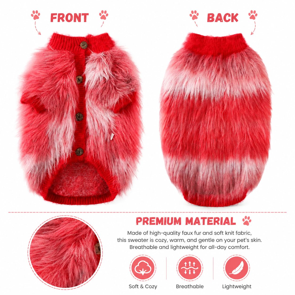 Pull chaud pour chiens de taille moyenne, vêtements pour animaux de | Tricot doux associé à une fausse fourrure moelleuse, facile à enfiler pour un usage quotidien, sorties et photos