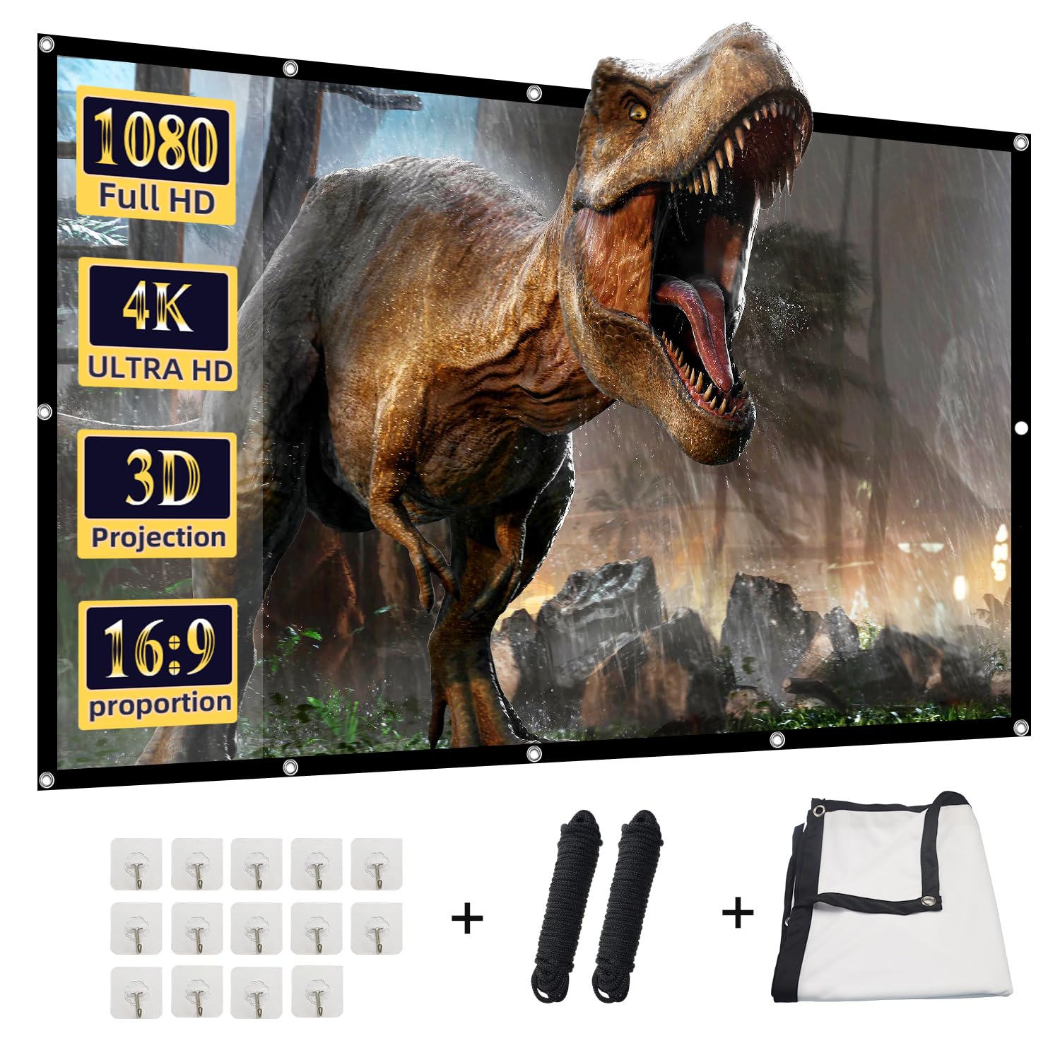 Snapklik.com : 150 Inch Outdoor Projector Screen, Foldable Washable ...