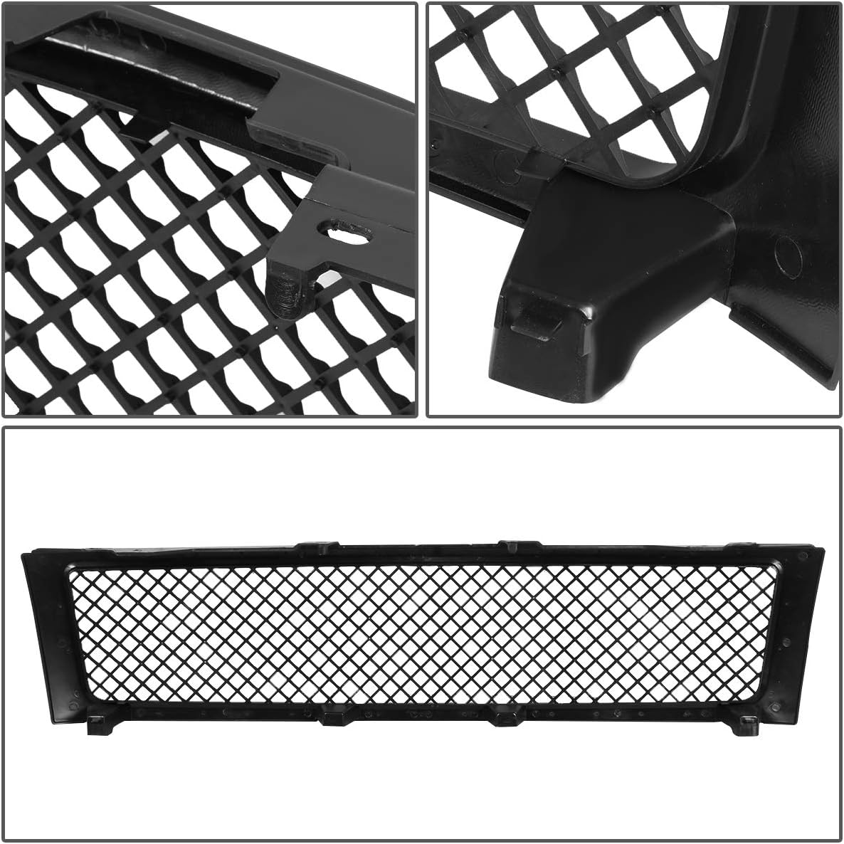 Auto Dynasty Front Upper Bumper Grille Grill Replacement Compatible with 2007-2013 Chevy Silverado 1500, ABS Plastic, Mesh Style, Matte Black