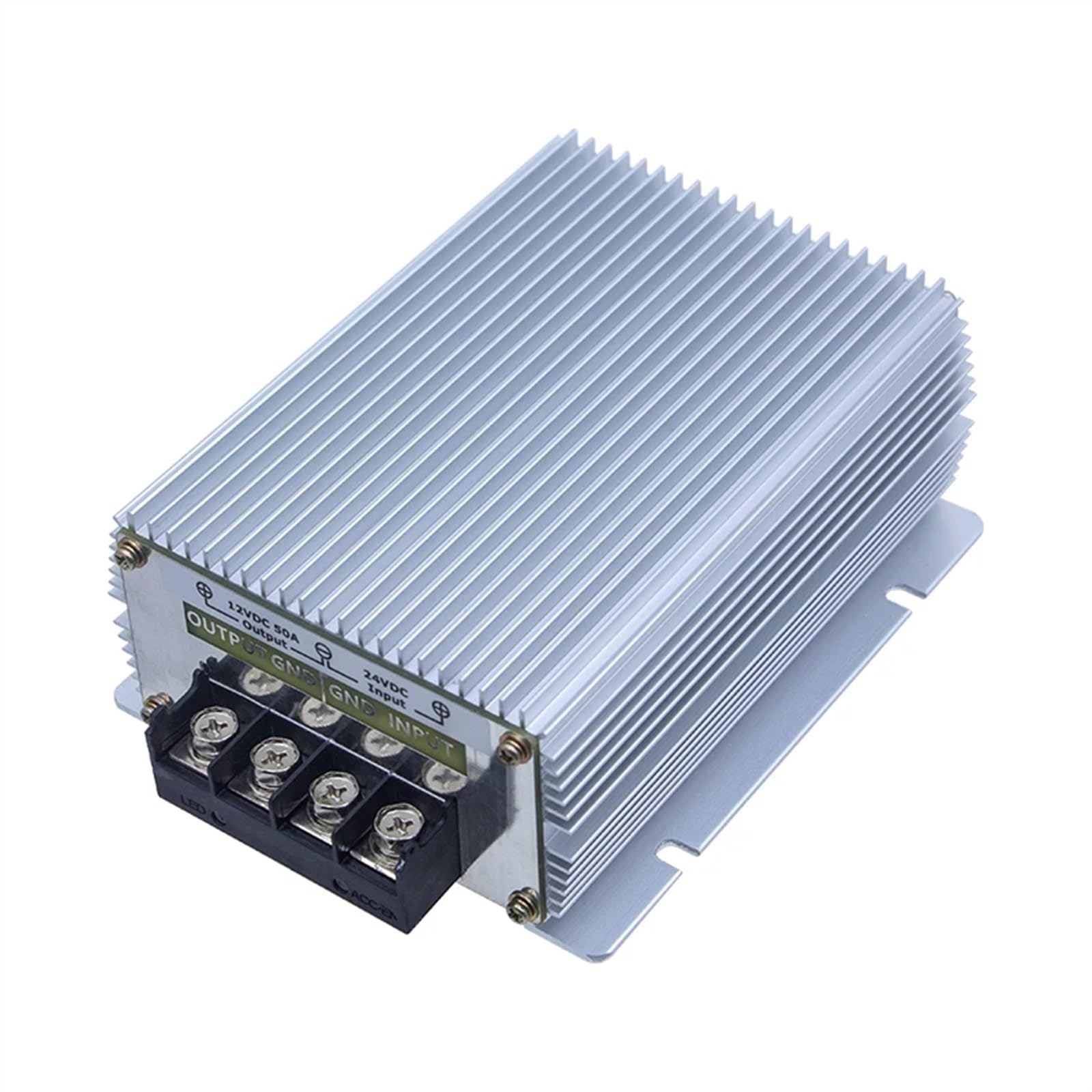 Przetwornica mocy DC 24 V na 12 V, 10a do 100a, reduktor napięcia od 24 do 12 V (60A Aluminum 124)