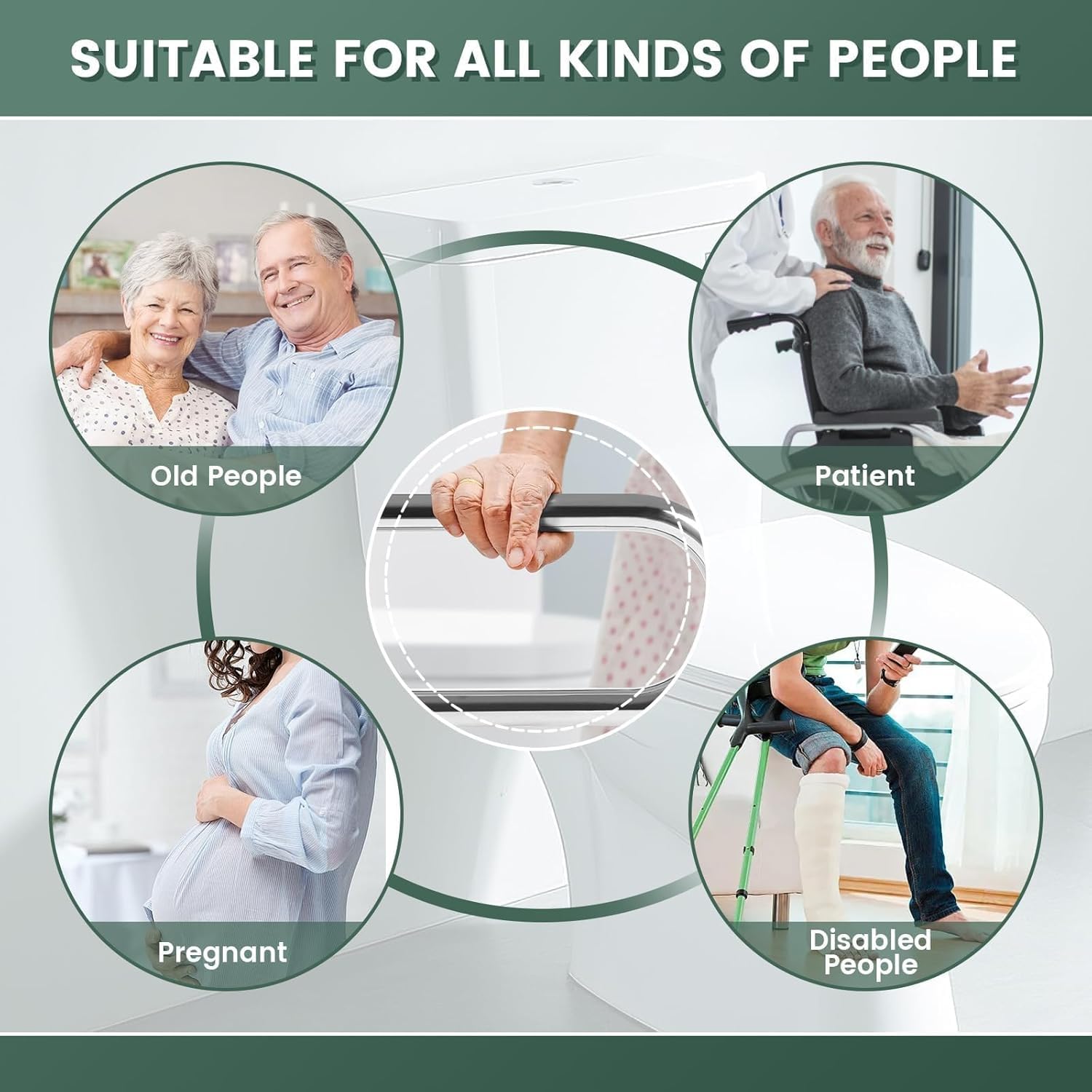 Barra Baño Minusválido,Barra Abatible 60cm,Plegable, Capacidad de Carga 150kg,para Minusválidos,Ancianos y Embarazadas