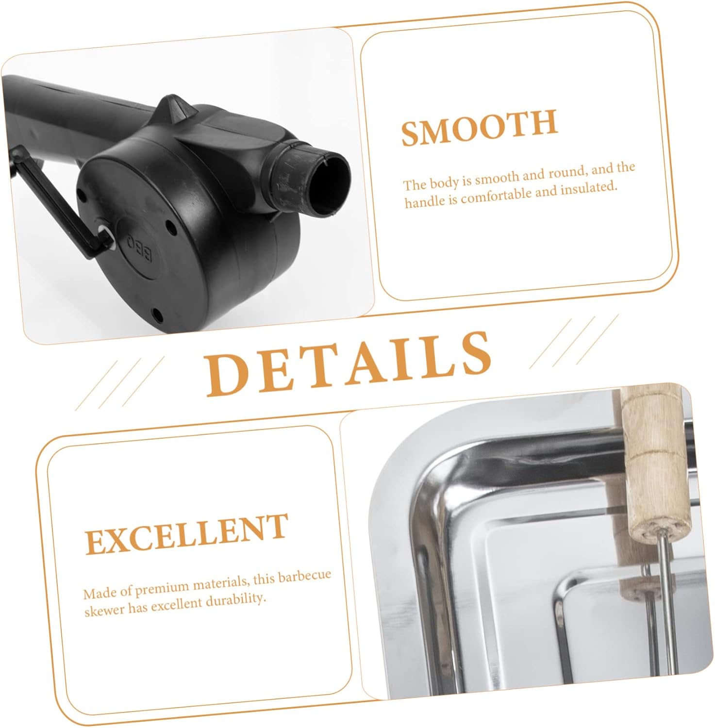 balacoo Grill Barbecue Tool BBQ Utensils Kit Squirrel Cage Blower Fan Multi-Function Grill Clip Outdoor BBQ Accessories for Camping Vacation