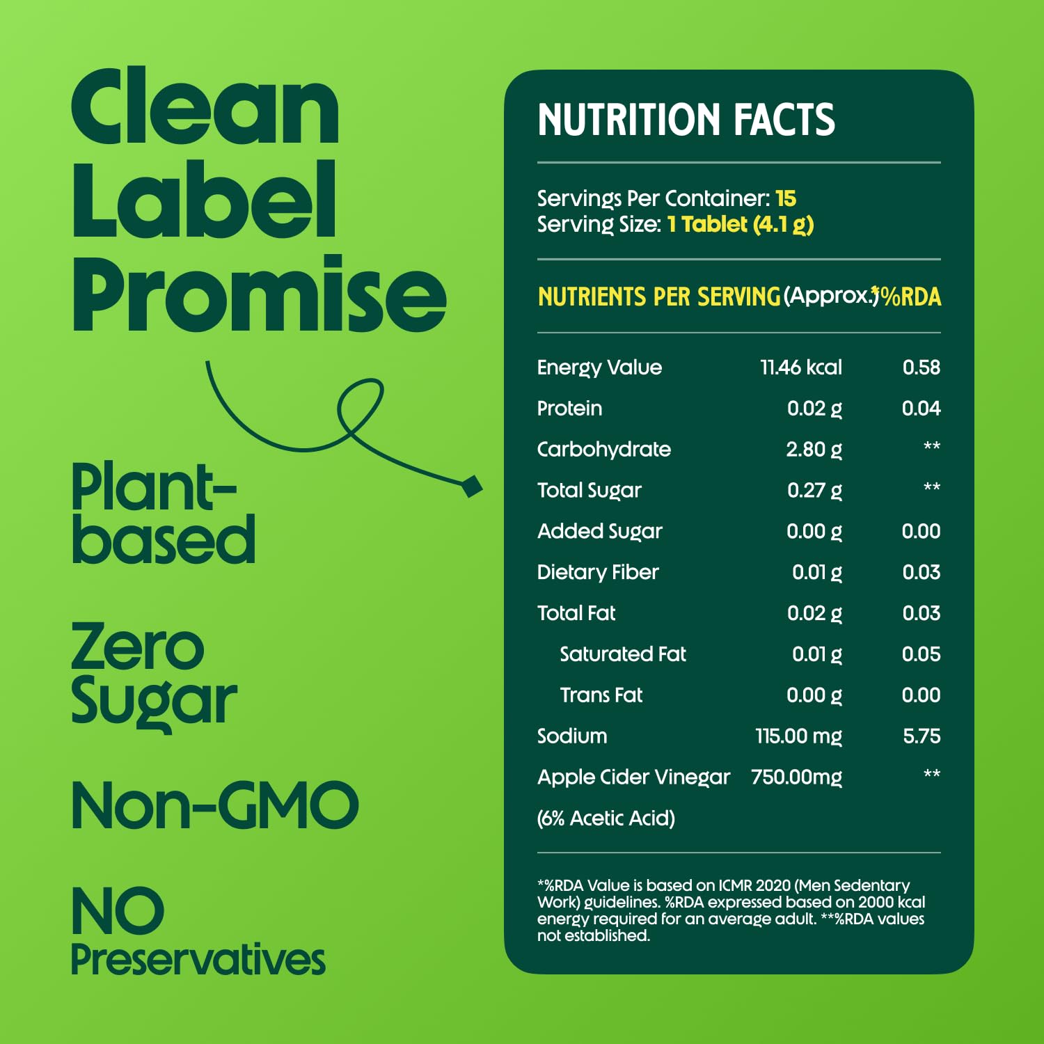 Myherb Acv Moringa | 15 Effervescent Tablets To Control Crav...