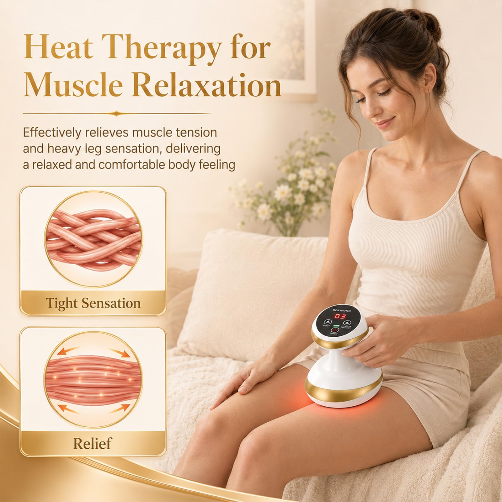 Massaggiatore Contro Cellulite 4 In 1,Con Coppettazione Sottovuoto&Gua Sha | 9 Potenza Di Aspirazione E 9 Calore,Massaggiatore Anticellulite Vacuum Favoriscono La Circolazione Sanguigna