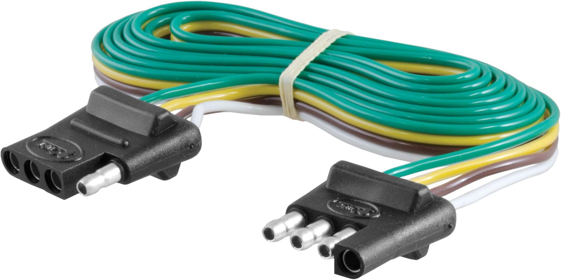 CURT 58050 Vehicle-Side and Trailer-Side 4-Pin Flat Wiring Harness with 72-Inch Wires