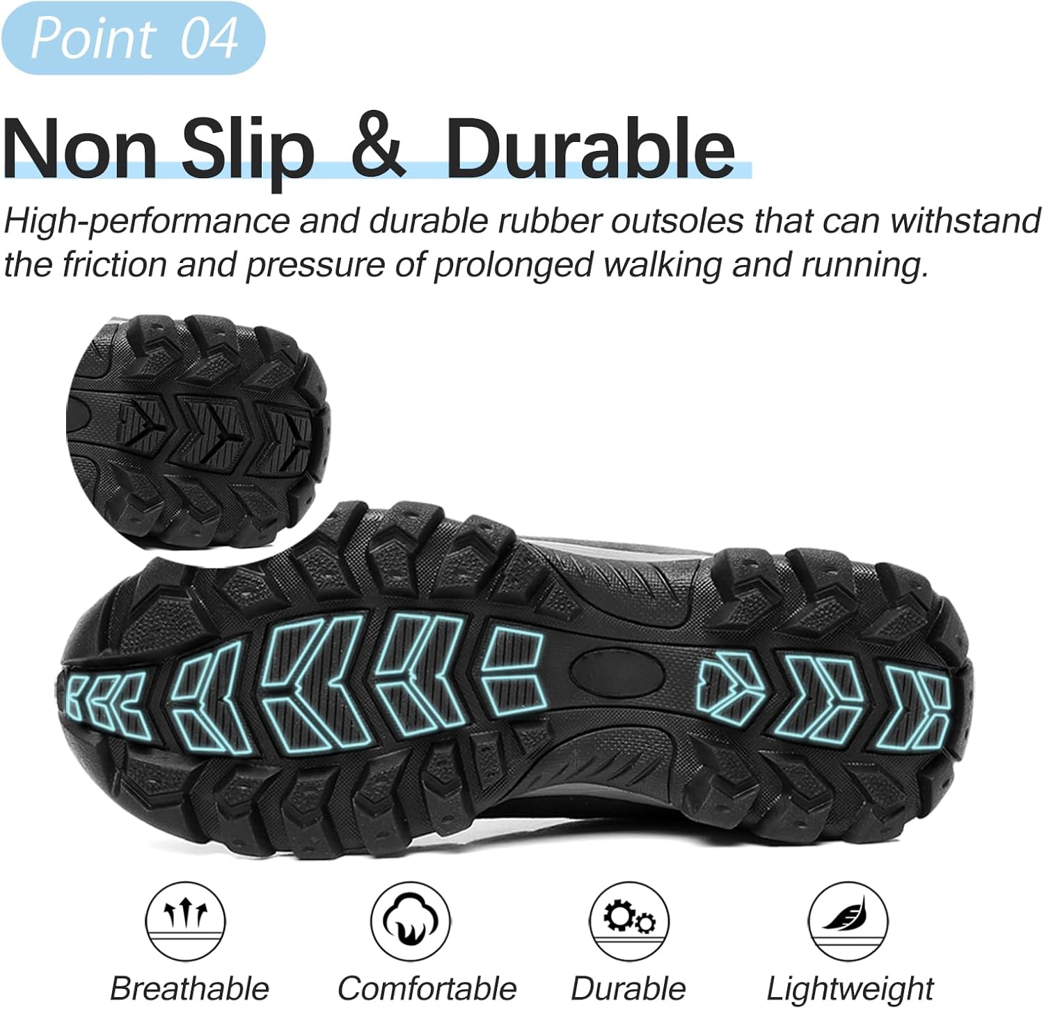 TRAILBLITZ Men's Hiking Shoes Walking Sneakers Outdoor Workout Footwear Non Slip Comfortable Lightweight Breathable Trekking Backpacking Trail Running - Image 6