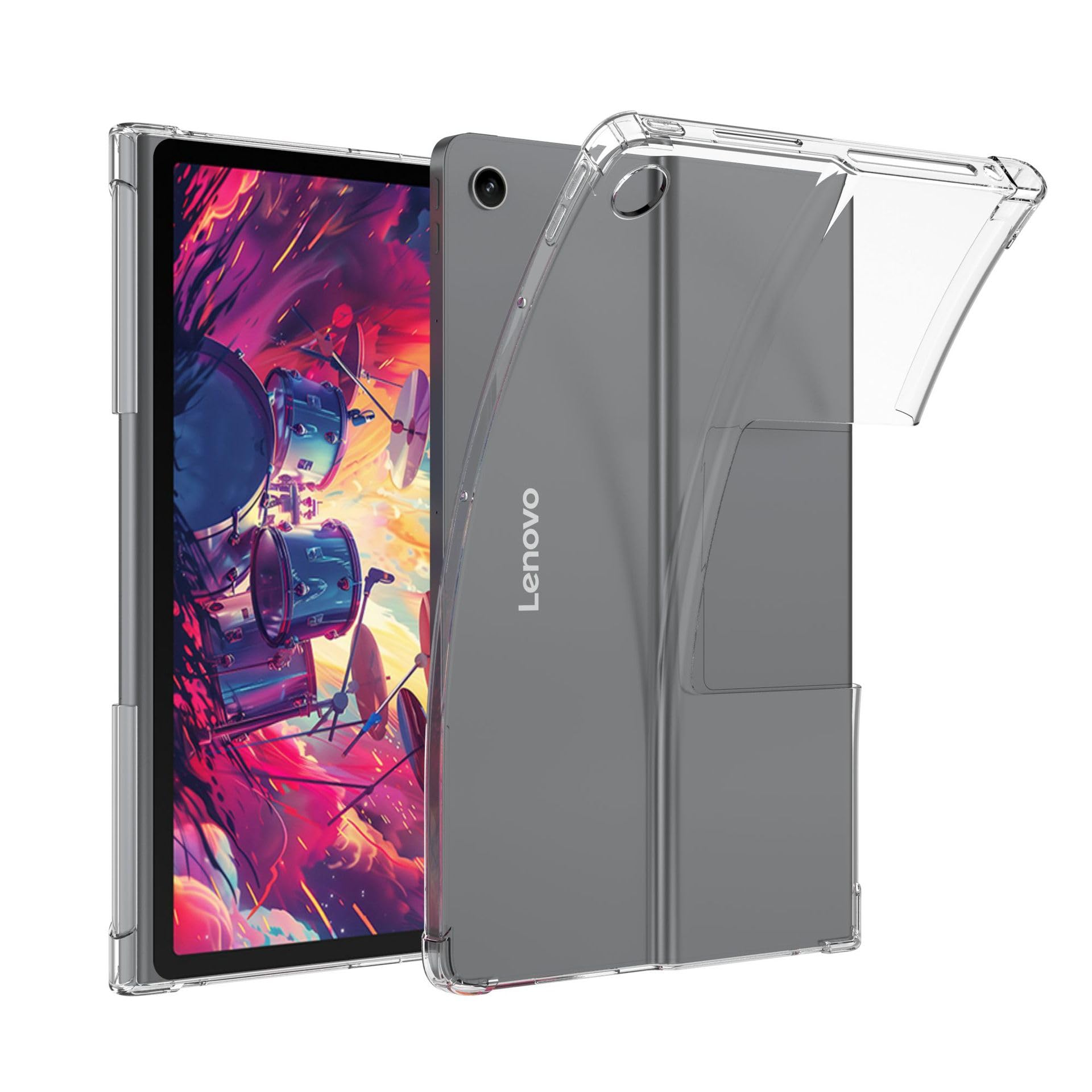 Bkinew Clear Case for Lenovo Tab Plus 11.5-inch 2024 Model TB351FU Tablet Ultra Clear Soft Flexible Case Transparent TPU Skin Bumper Back Cover Shell