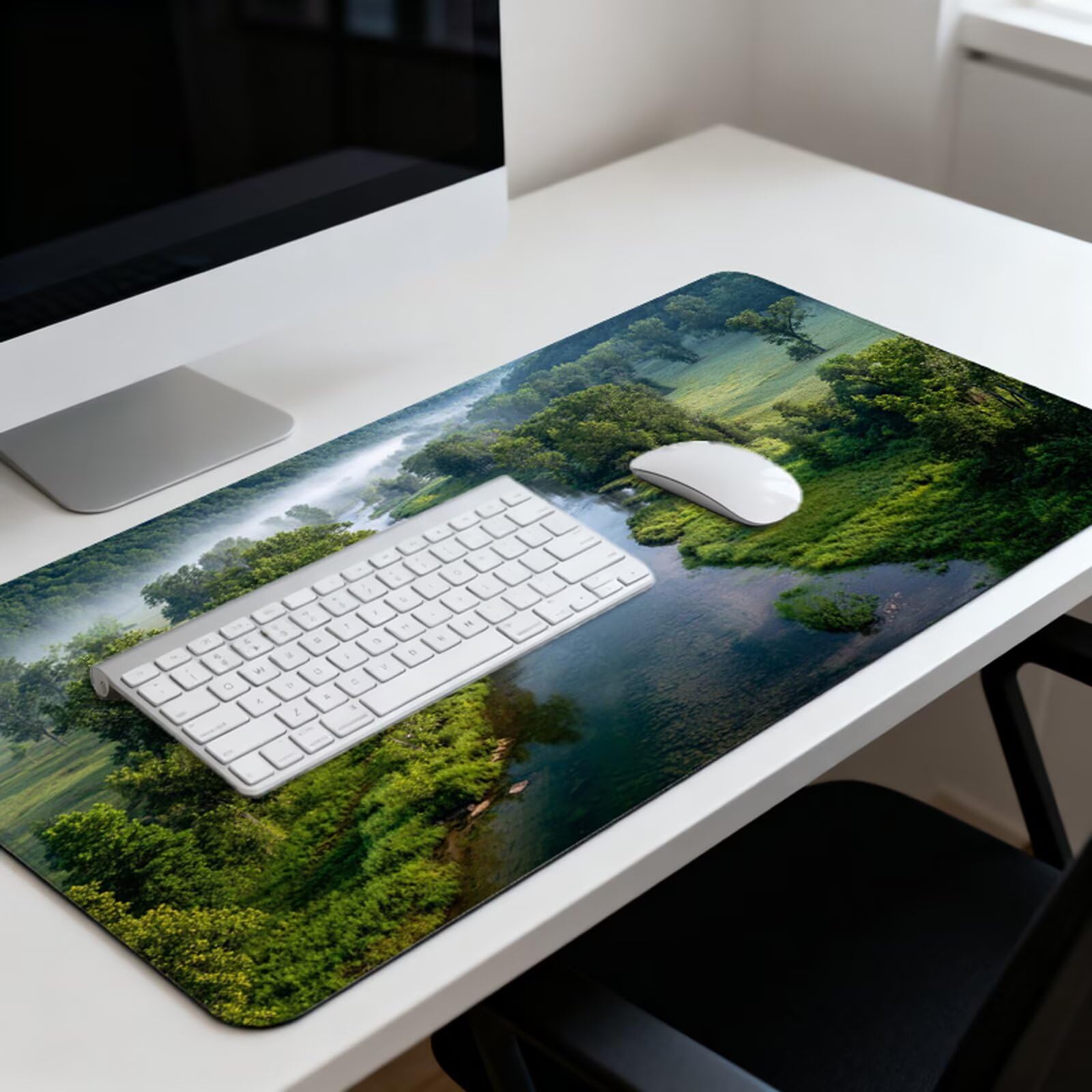 Krajobrazowa podkładka pod mysz XXL 1000 x 500 mm duża antypoślizgowa podkładka pod mysz do gier akcesoria biurowe, wodoodporna podkładka pod mysz z zamykaną krawędzią do biura, domu i pokoju zabaw