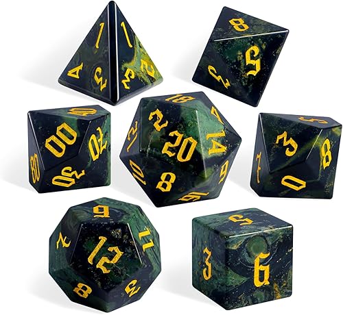 Miniatura 7 de Lucky-M Juego de dados de piedras preciosas DND, juego de dados de Calabozos y Dragones, juego de dados de juego de rol, accesorios de D&D, regalo