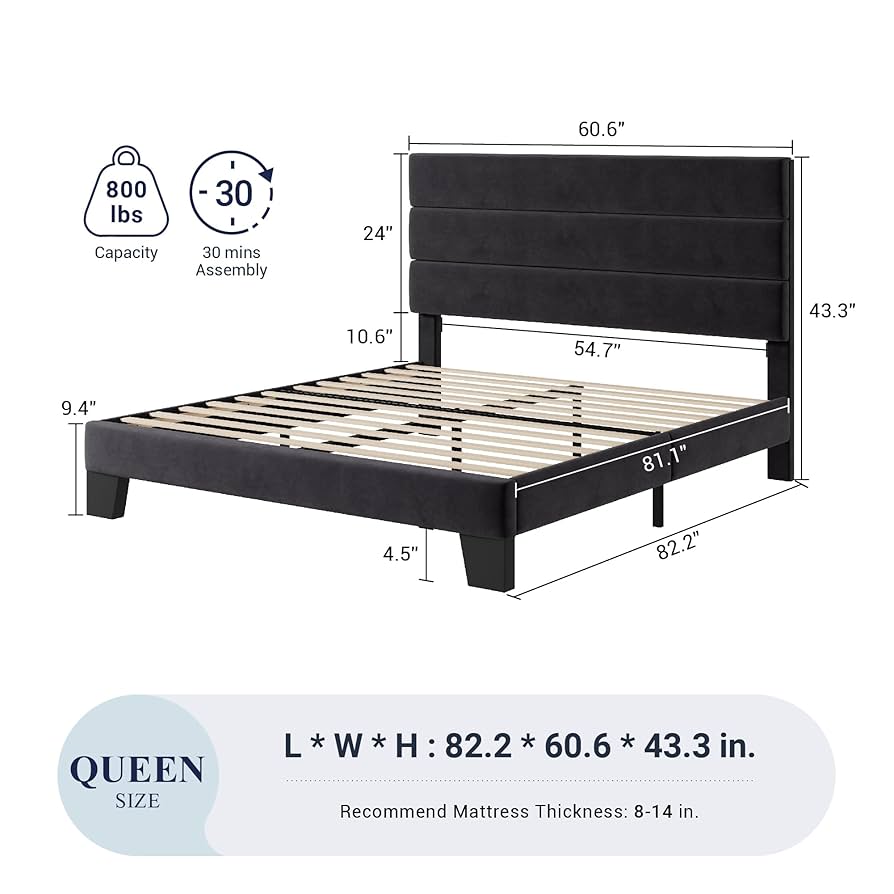 「EXACTITUDE」【フレームサイズ 52.5×41cm】 Amazon.com: Allewie Upholstered King Size Platform Bed Frame