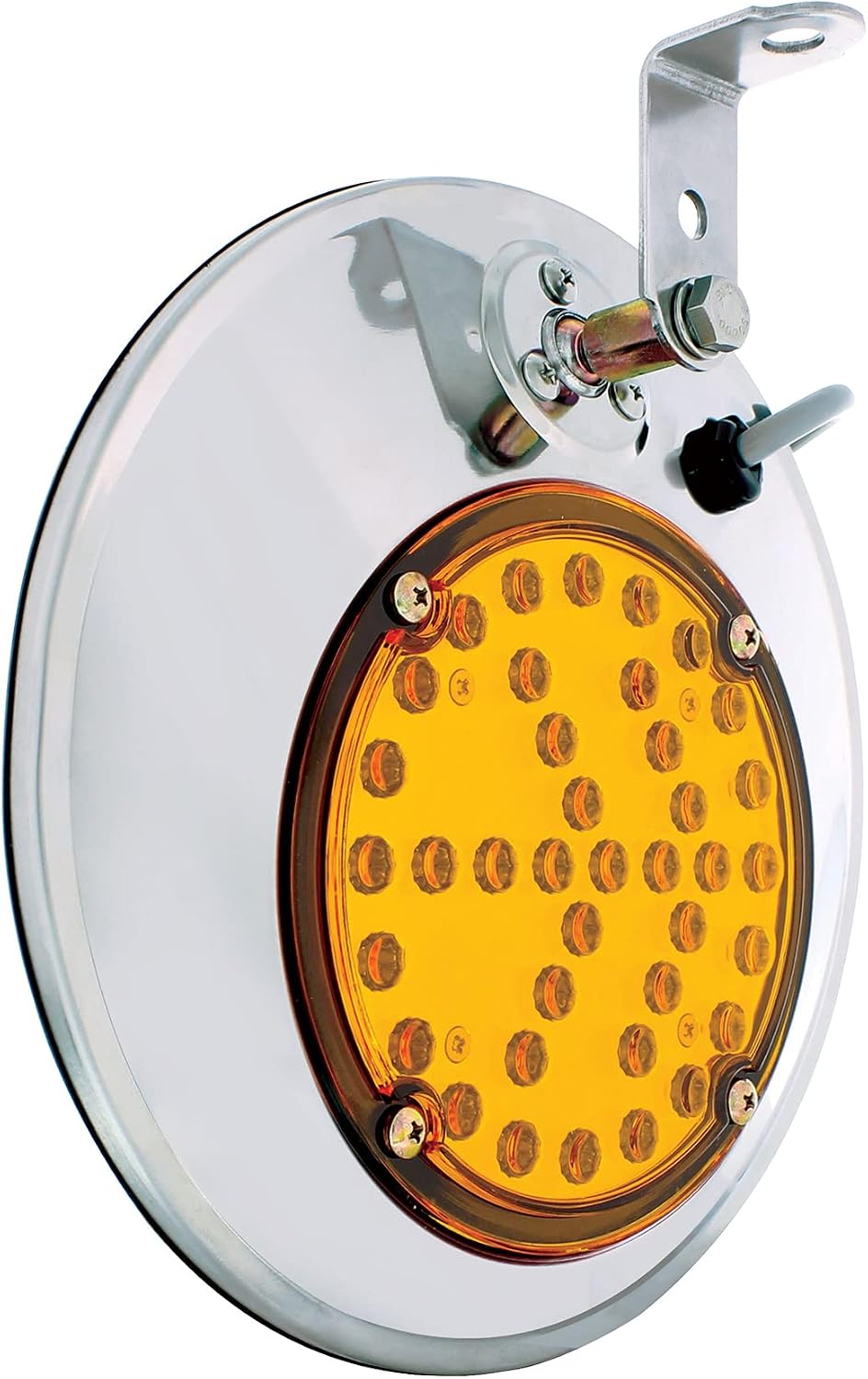 United Pacific 86505 Stainless Steel 8-1/2 Inch Convex Heated Mirror with LED - Driver