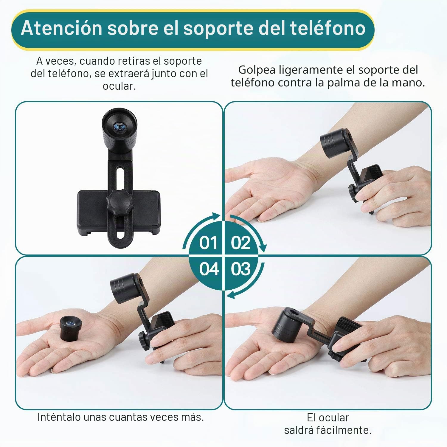 MAXLAPTER Microscopio LED 2000x con Regla móvil – Óptica de Laboratorio con Cuchillas preparadas y en Blanco – Adaptador de Lente