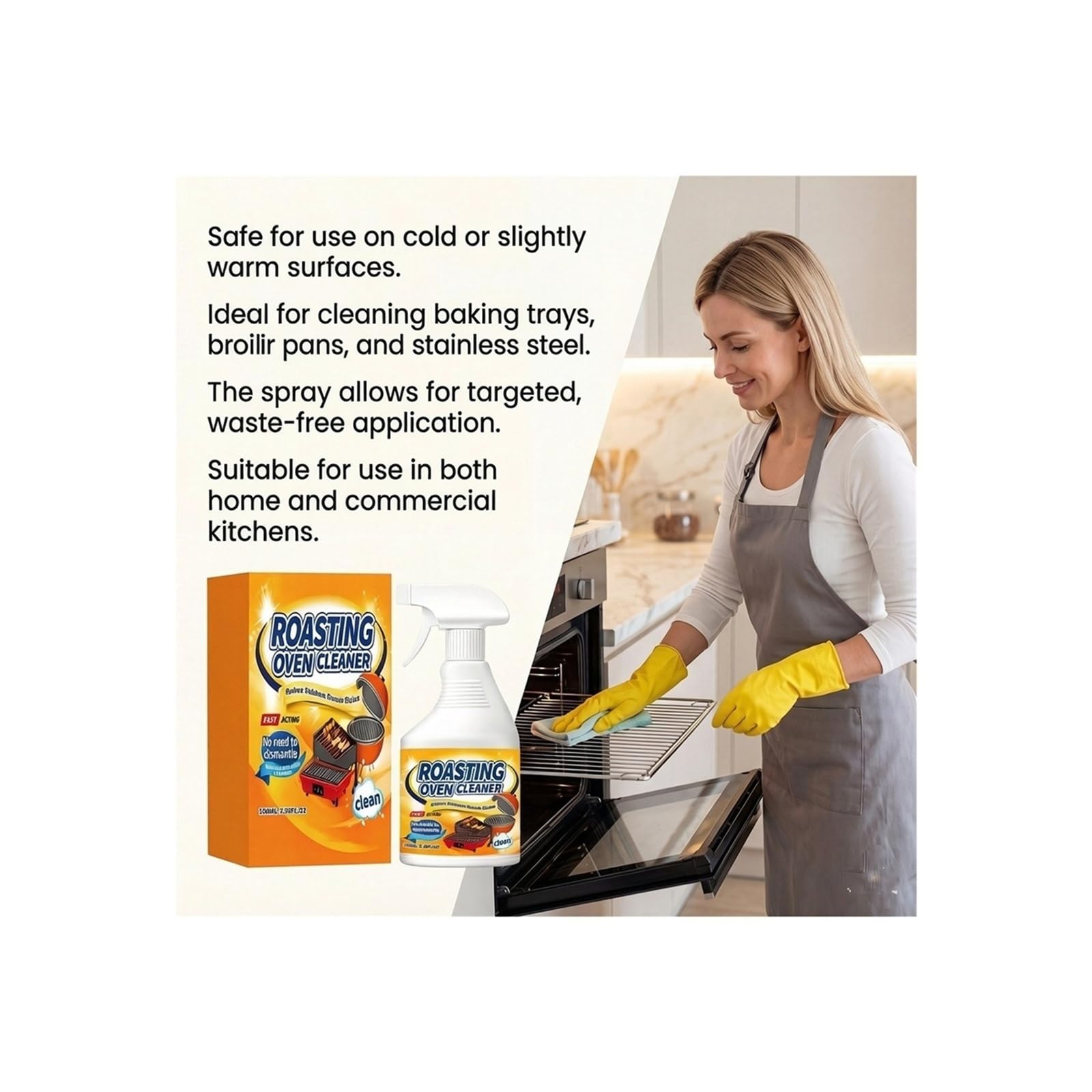 100 mililitros de limpiador hornos | Elimina las manchas de los utensilios de cocina, un elemento esencial en la cocina.(2pcs)