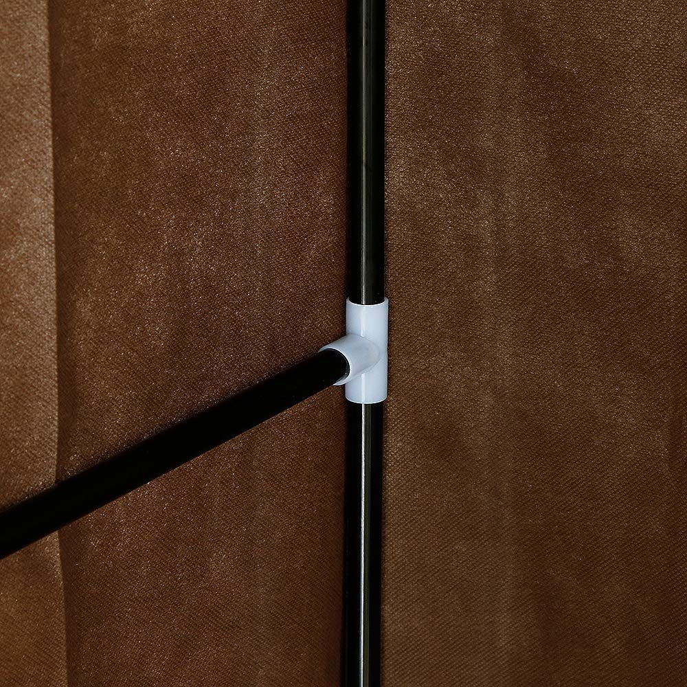 Armoire en Tissu，Penderie en Tissu intissé，Antipoussière (110 * 45 * 178cm, Marron)