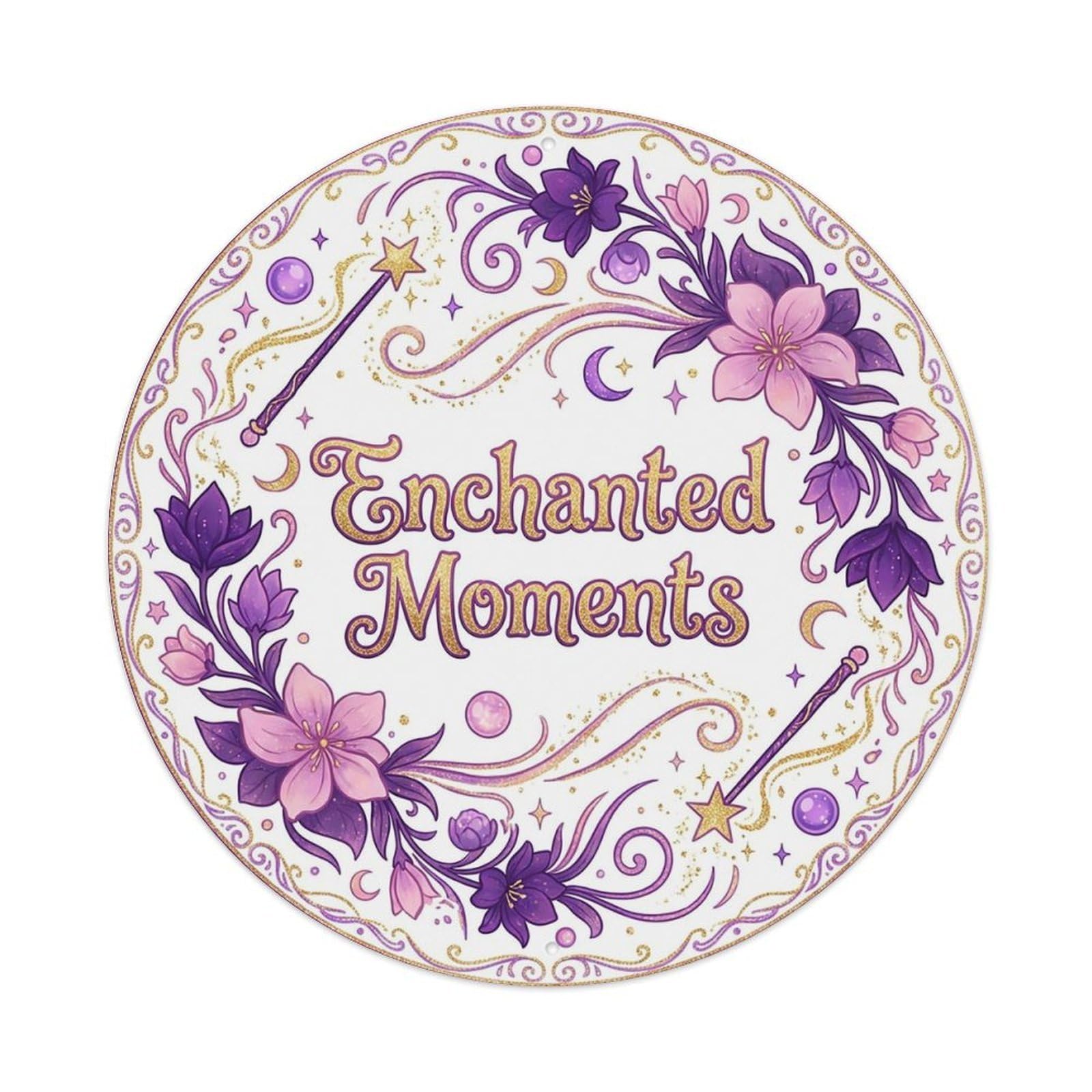 Whimsical She Shed Floral Enchanted Moments Metal Tin Sign