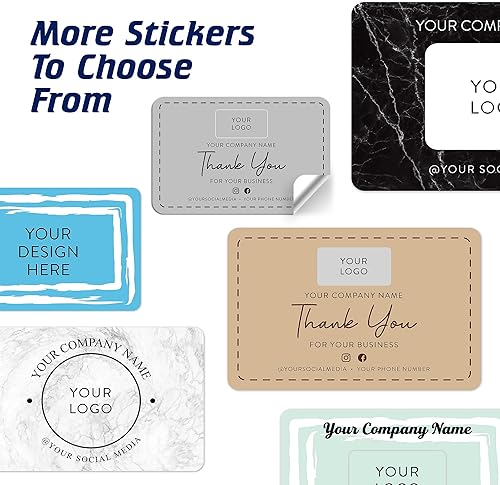 Vista 84 de DayStar Custom Signs & Design, Paquete de 60 calcomanías rectangulares personalizadas de vinilo personalizadas para logotipo de pequeñas empresas