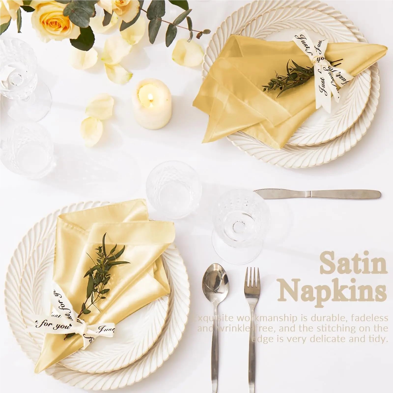 Servietten Stoff 36 Pcs 30x30cm Satin Napkins Soft Dinner Square Table for Restaurant Weddings Party Decoration(Peacock Blue)