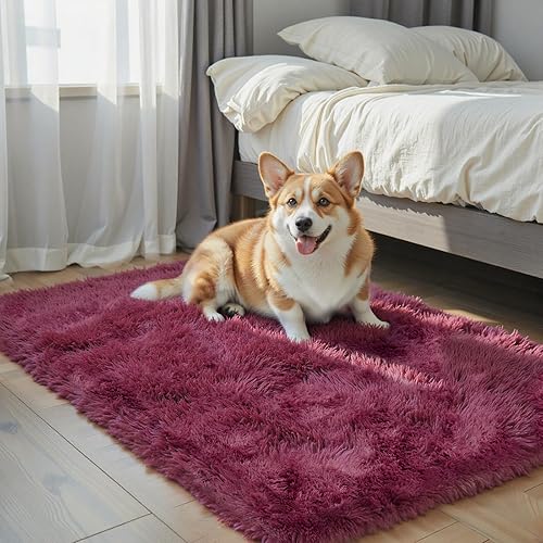 Miniatura 107 de Tapetes para sala de 6 x 9, tapetes de pelo largo grandes y suaves, tapete de área afelpado para dormitorio, decoración estética del hogar para Gris