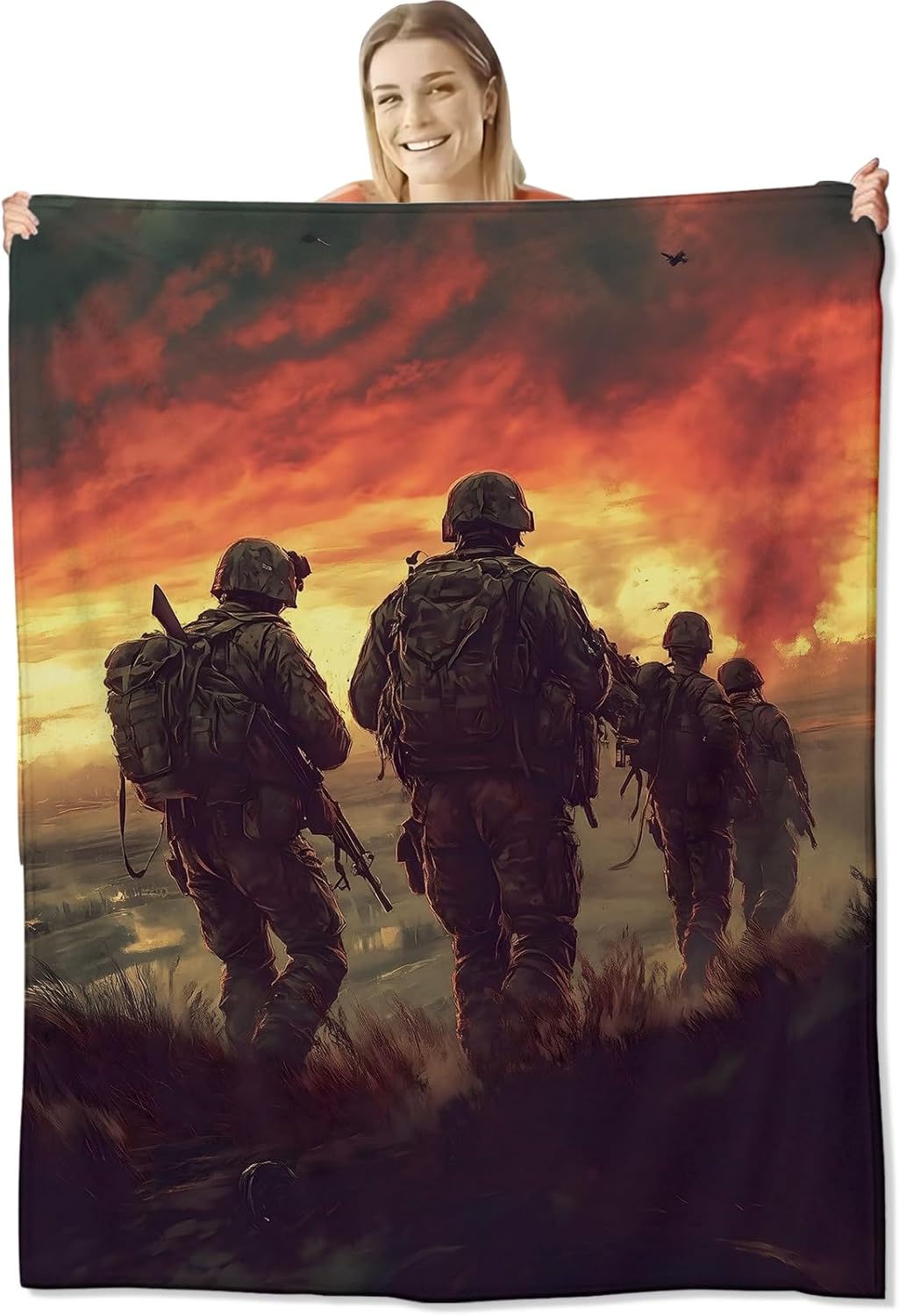 Wildlife Flannel Throw Blanket 80x60 Inch, Monkey in Vintage Forest Scene, Retro Wilderness Art Blankets for Living Room, Sofa, Bedroom, Animal Lover Decorative Gifts Throws