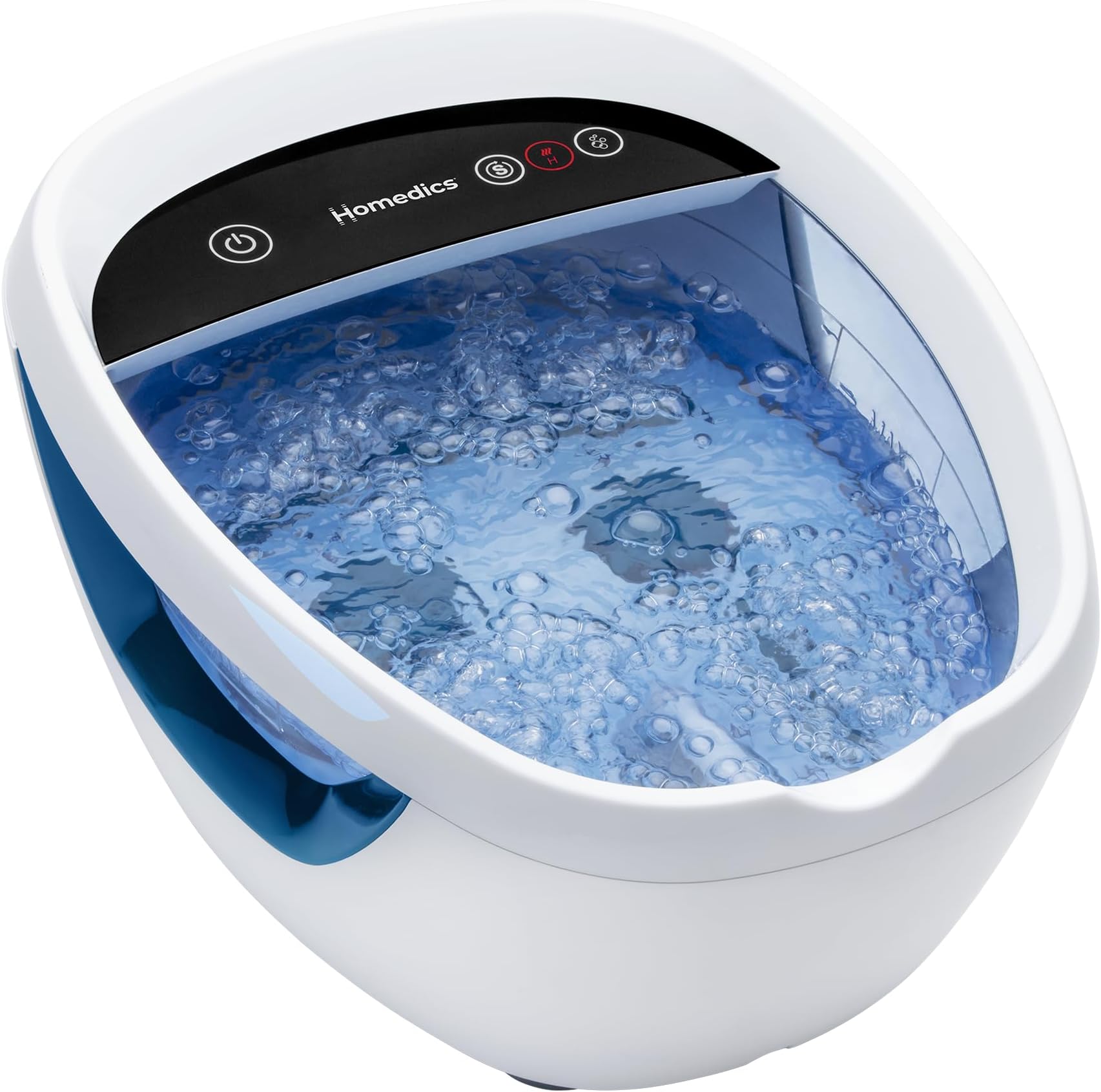 HoMedicsÃ‚® Shiatsu Bliss Footbath with Heat Boost, Foot Spa Massager, Deep Kneading Pedicure Tub, Vibrating Bubbles with Soothing Heat, Portable at-Home Spa