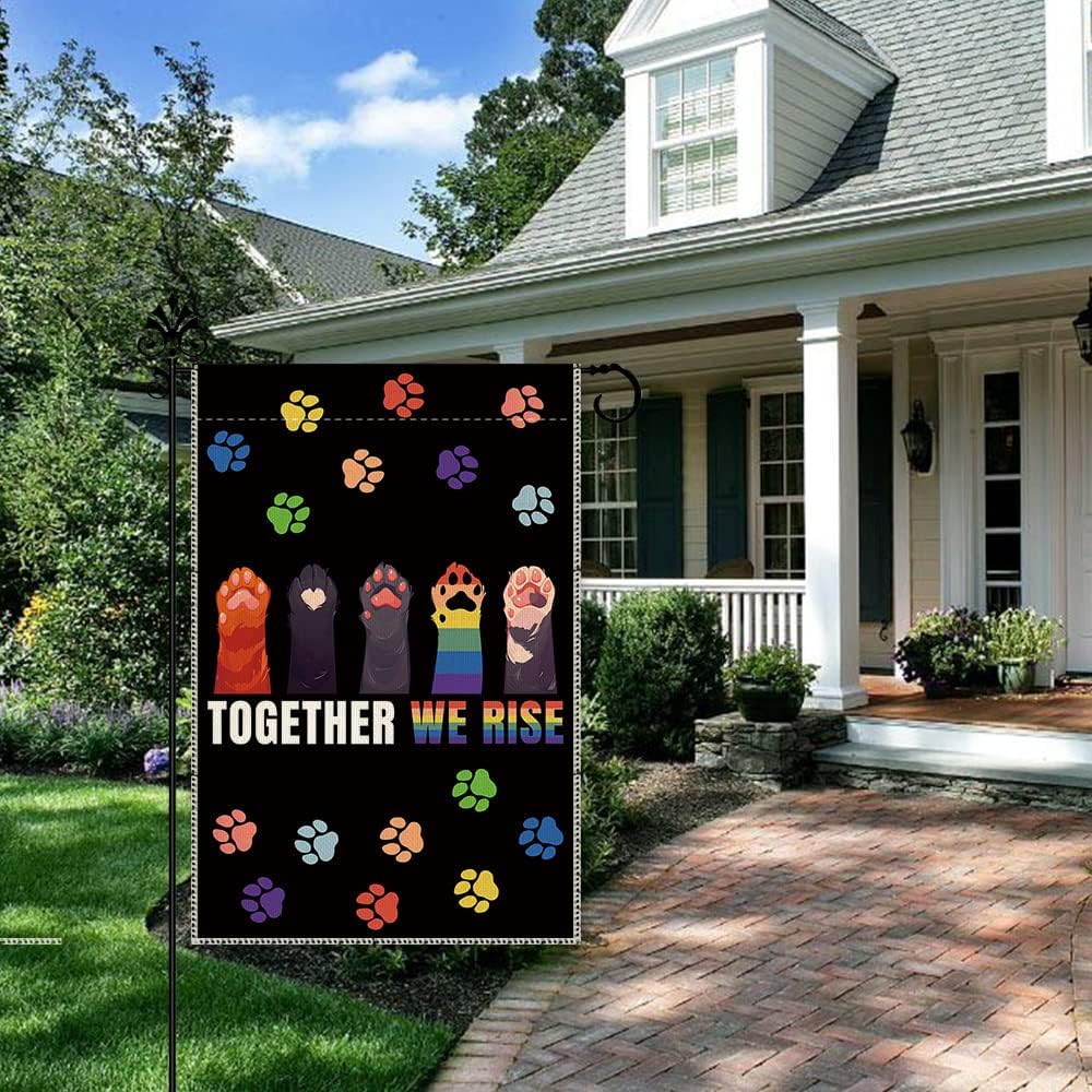 Hafhue Together We Rise Lift Each Other Up Welcome Garden Flag Yard Outdoor Farmhouse Decorations Waterproof Double Sided Printing 12x18 In, LGBTQ Rights equality Yard Flag Gift for Families Friends, - Image 5