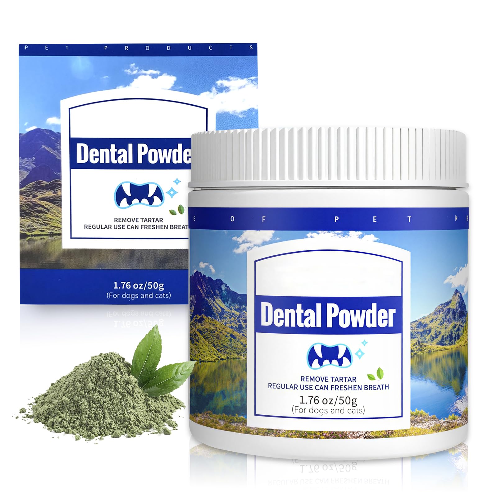 PlaqueOff Powder for Dogs & Cats- Clean Teeth,Bad Breath and Tartar Remover,Healthy Gums & Fresh Breath - Manage Plaque & Tartar Build-Up - Fuss-Free - No Brushing Needed
