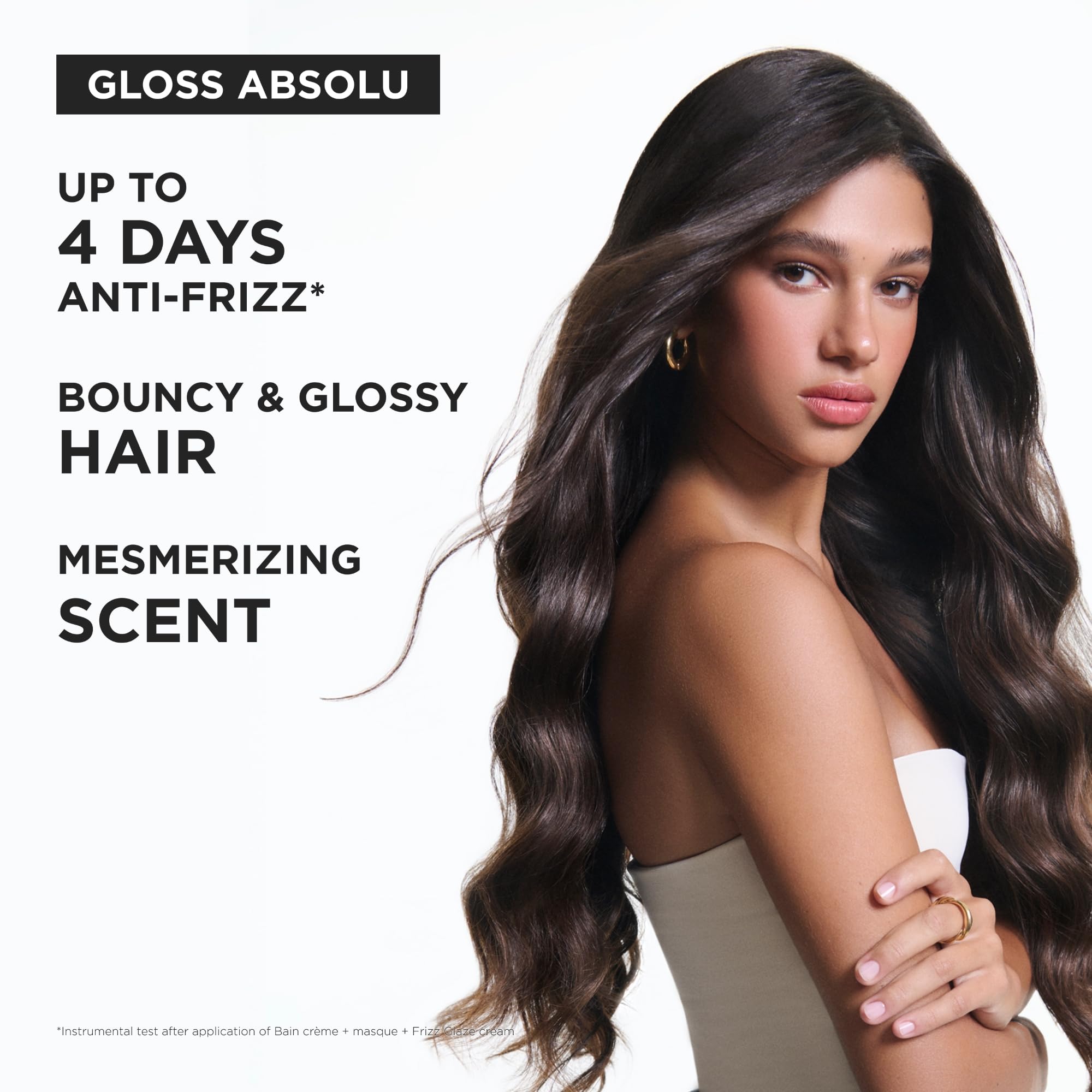 Kérastase Gloss Absolu Bain Crème Hydra-Glaze, Glanz-Shampoo für dickes Haar & Locken, Anti-Frizz Haarpflege mit Hyaluron für Damen & Herren, Volumen- & Feuchtigkeitsshampoo, Sulfatfrei, 500 ml