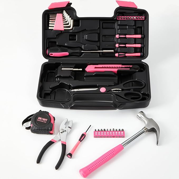 Kit de 39 Herramientas Manuales con Estuche de Almacenamiento - Rosado miniatura 4