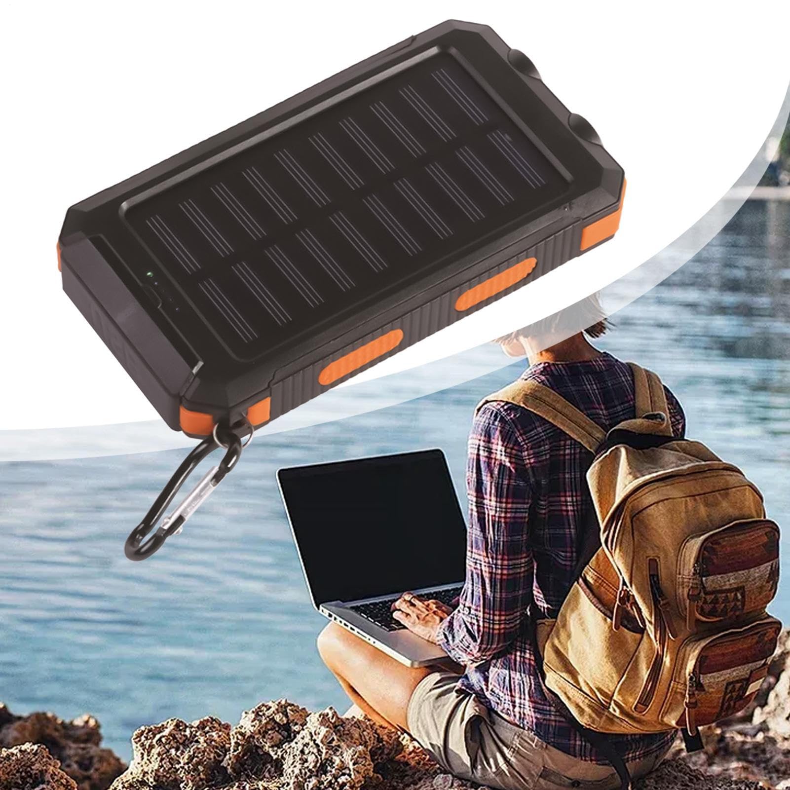 Batteria esterna solare - Power Bank 20000mAh wireless portatile | Ricarica rapida con la torcia, custodia impermeabile resistente alla polvere shock per campeggio escursionismo viaggio telefono