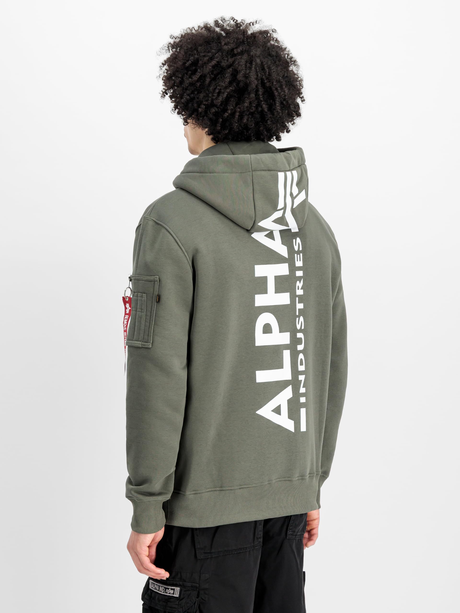 Alpha Industries Back Print Hoody Felpa con Cappuccio Uomo (Pacco da 1)