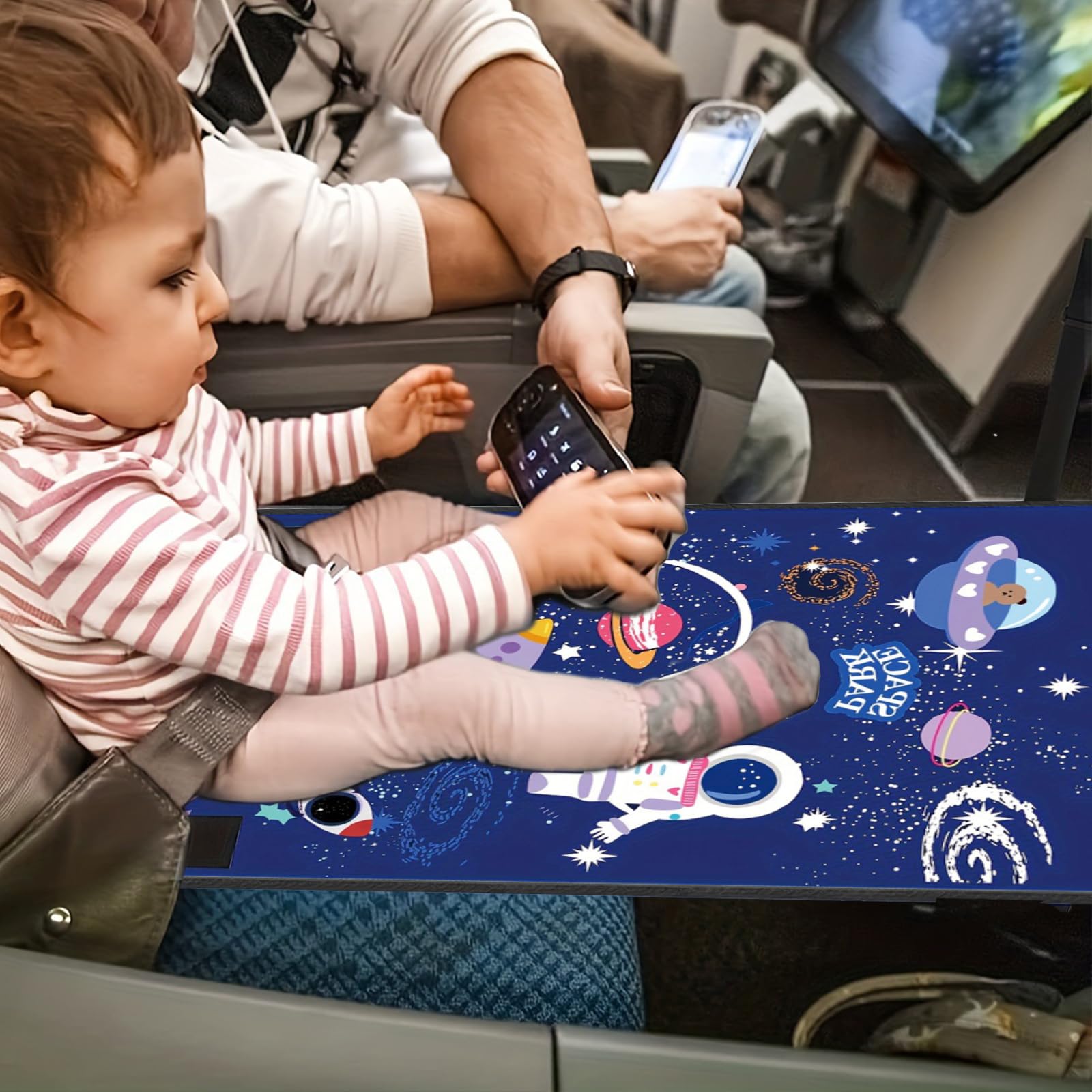 Dokeno Reposapiés de Avión para Niños, Extensor Asientos Avione, 77 x 44 cm, Reposapies Viaje Niños, Ligero, Portátil, Plegable, Cama de Viaje para Bebe Avion, Accesorios de Viaje en Avión