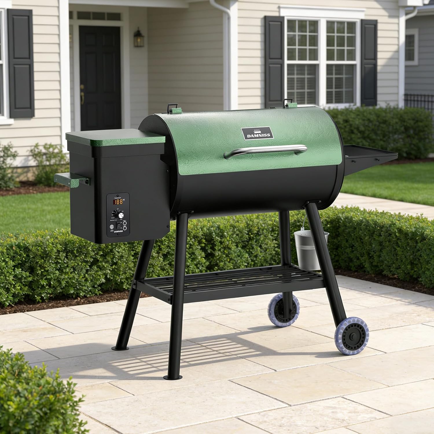 Pellet Smoker Grill Combo, 565 SQ.IN Cooking Area with PID Temperature Control (180-450°F) Electric BBQ Meat Grills  Smokers, Patio Backyard for Roast Outdoor