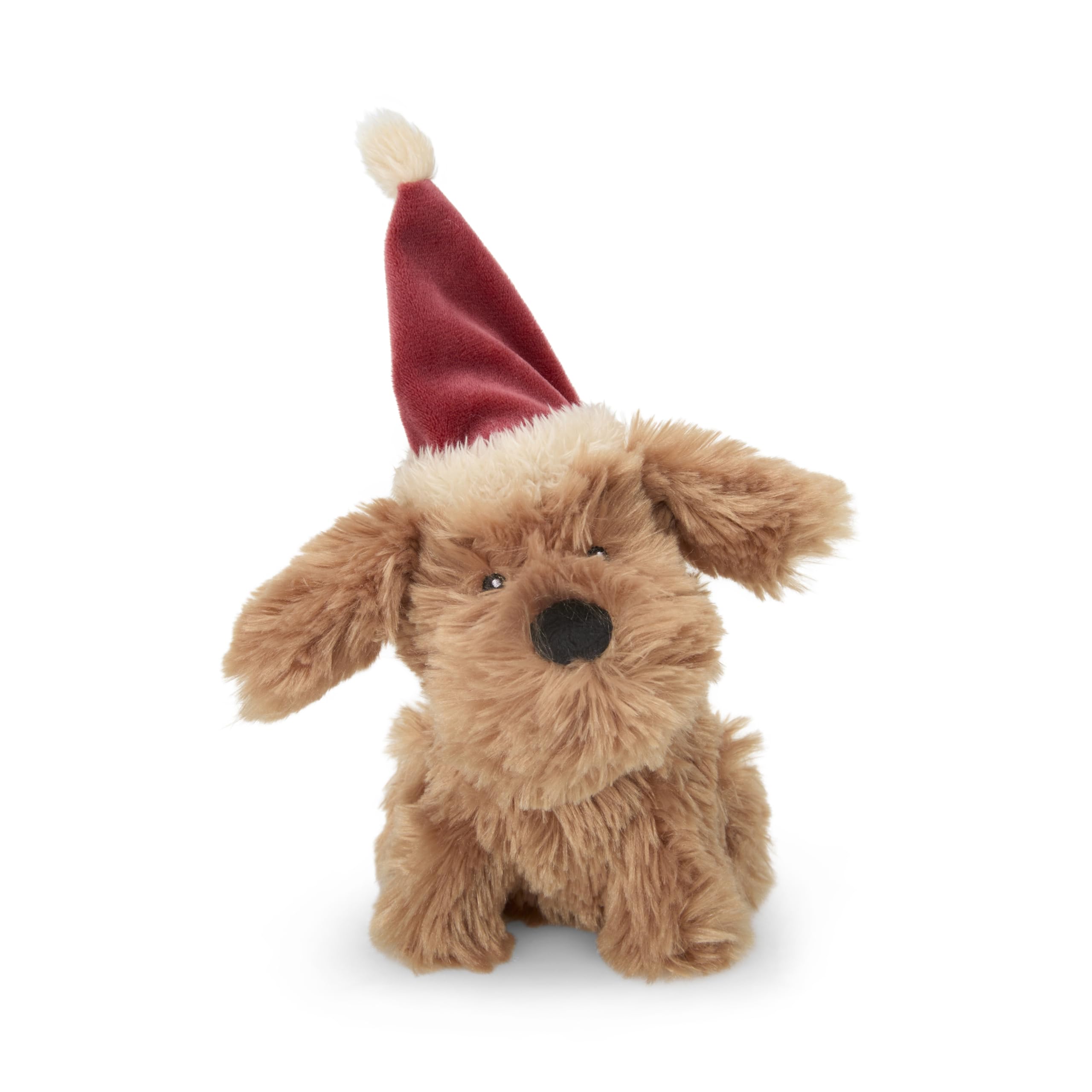 Petface Stella the Scruffy Dog Plush Christmas Dog Toy with Built-In Squeaker (Pack of 1), Brown