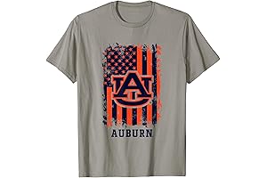 White Auburn Tigers Patriotic Retro American Flag T-Shirt